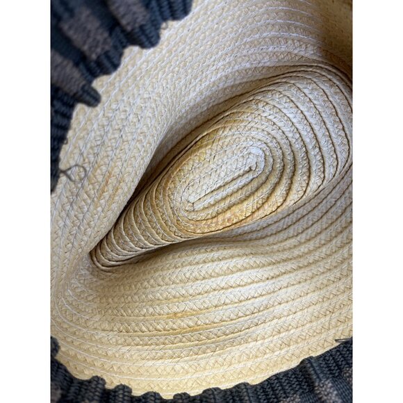 Mens Dorfman Pacific Co. Straw Fedora Hat With Black & Beige Striped Band - Picture 8 of 12